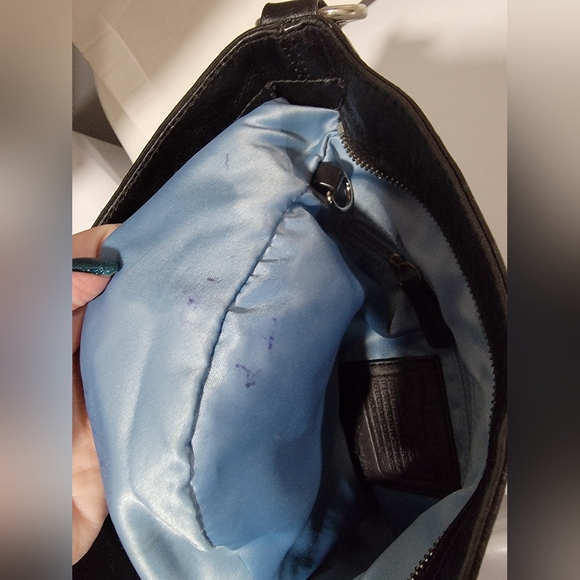 Y2K Coach Zoe Signature C Black Canvas Hobo Shoulder Bag w/leather trim. - Picture 10 of 11